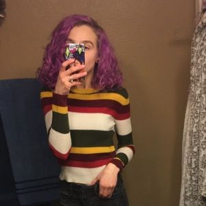 Ribbed striped long sleeve